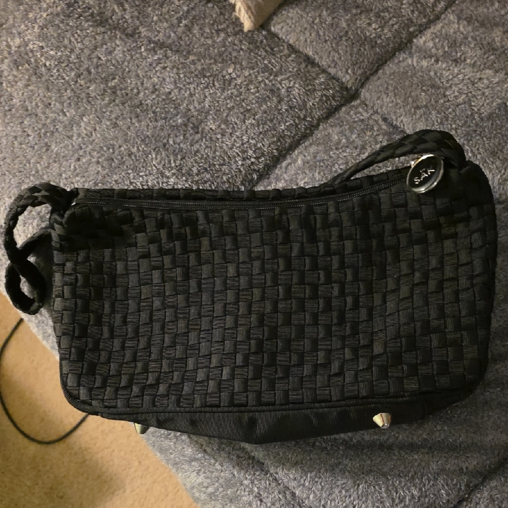 The Sak Black Woven Shoulder Bag
